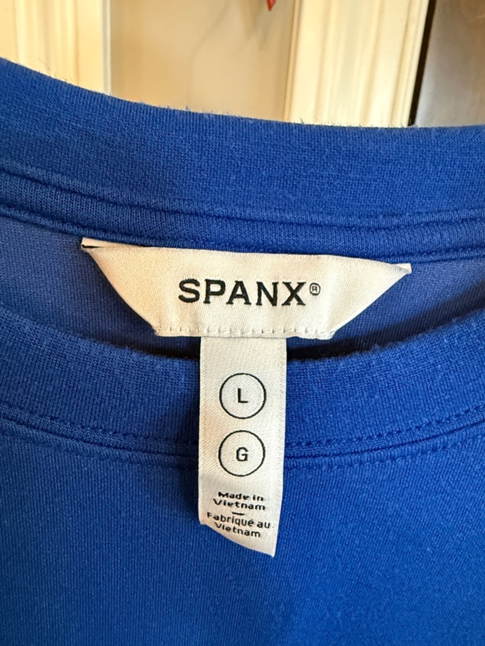 Spanx AirEssentials Cobalt Blue Boxy Short Sleeve Tee L - Picture 3 of 4